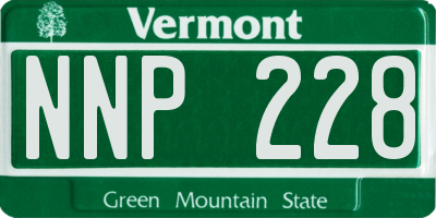 VT license plate NNP228