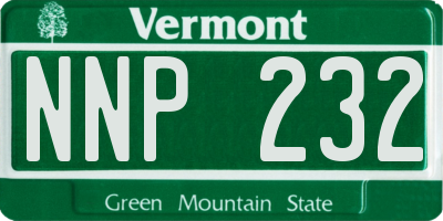 VT license plate NNP232