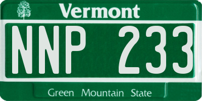 VT license plate NNP233