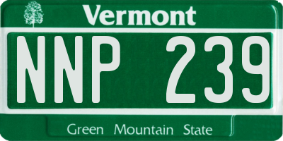VT license plate NNP239