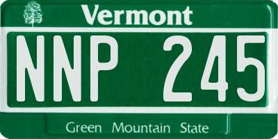 VT license plate NNP245