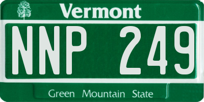 VT license plate NNP249