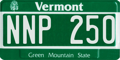 VT license plate NNP250