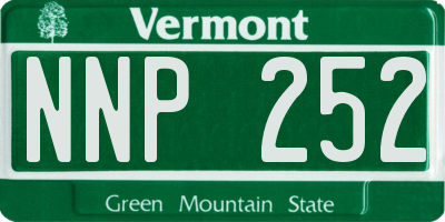 VT license plate NNP252