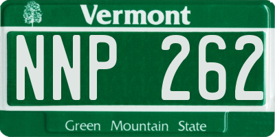 VT license plate NNP262