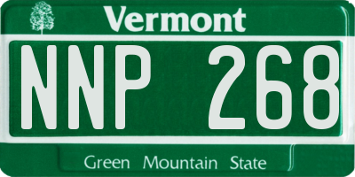 VT license plate NNP268
