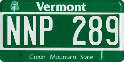 VT license plate NNP289