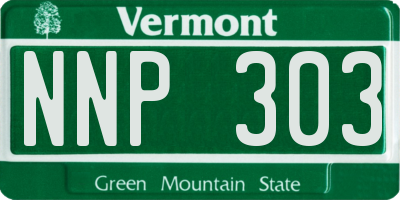 VT license plate NNP303