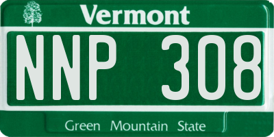 VT license plate NNP308