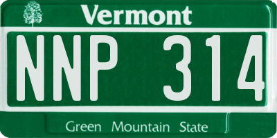 VT license plate NNP314