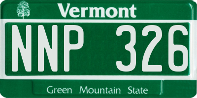 VT license plate NNP326