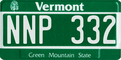 VT license plate NNP332