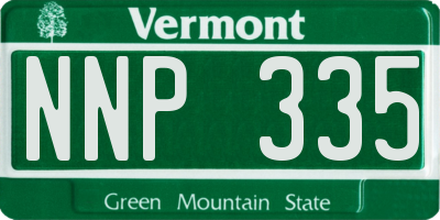 VT license plate NNP335