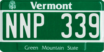 VT license plate NNP339