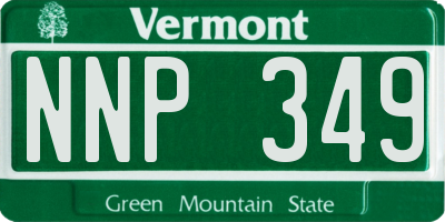VT license plate NNP349