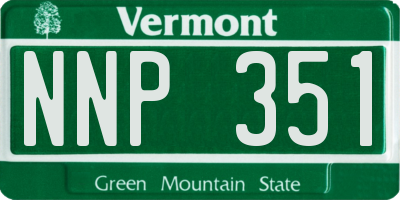VT license plate NNP351