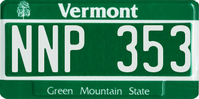 VT license plate NNP353
