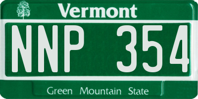 VT license plate NNP354