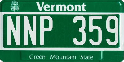 VT license plate NNP359
