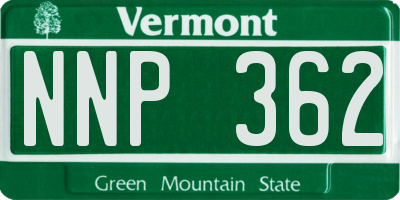 VT license plate NNP362