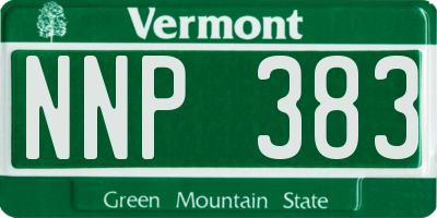 VT license plate NNP383