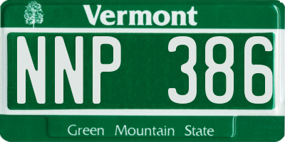 VT license plate NNP386