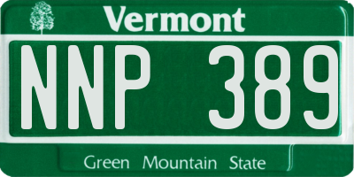 VT license plate NNP389