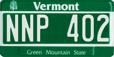 VT license plate NNP402