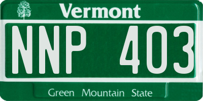 VT license plate NNP403