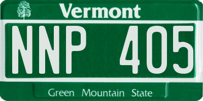 VT license plate NNP405