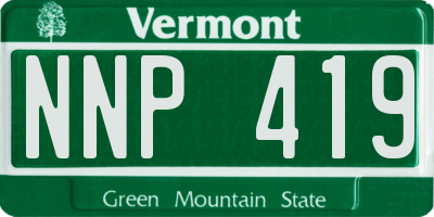 VT license plate NNP419