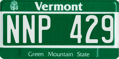 VT license plate NNP429