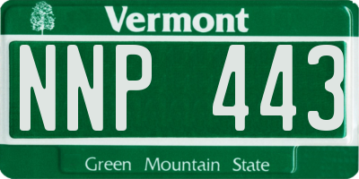 VT license plate NNP443