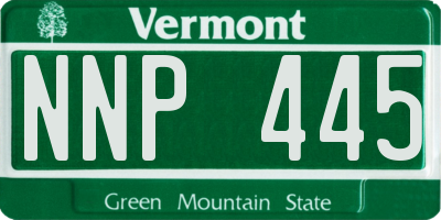 VT license plate NNP445