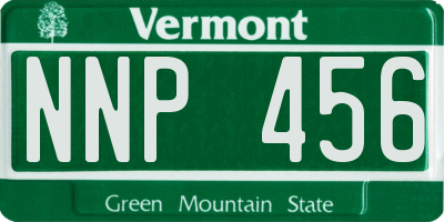 VT license plate NNP456