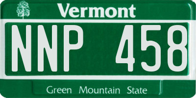 VT license plate NNP458
