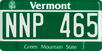 VT license plate NNP465