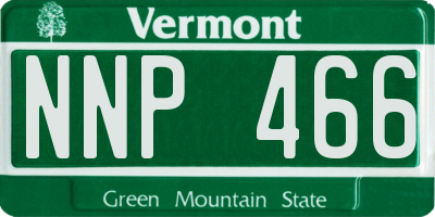 VT license plate NNP466