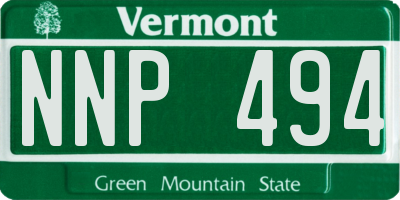 VT license plate NNP494