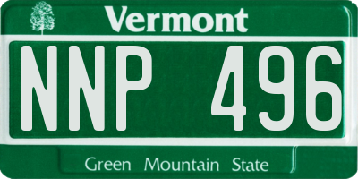 VT license plate NNP496