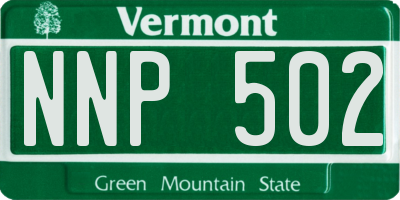 VT license plate NNP502