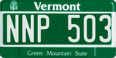 VT license plate NNP503