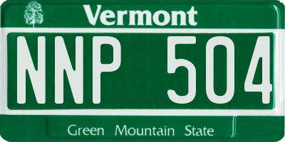 VT license plate NNP504