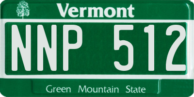 VT license plate NNP512