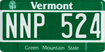 VT license plate NNP524