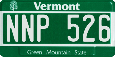 VT license plate NNP526