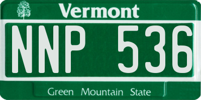 VT license plate NNP536