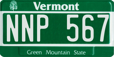 VT license plate NNP567