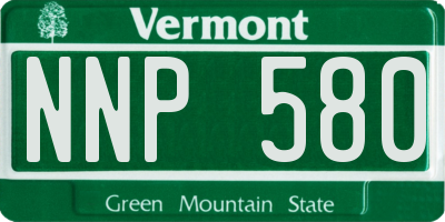 VT license plate NNP580