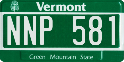 VT license plate NNP581